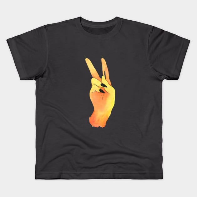 Watercolor Peace Sign Kids T-Shirt by Kayleigh Sherman